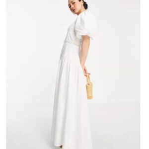 ASOS White Summer Dress Maxi Size 8